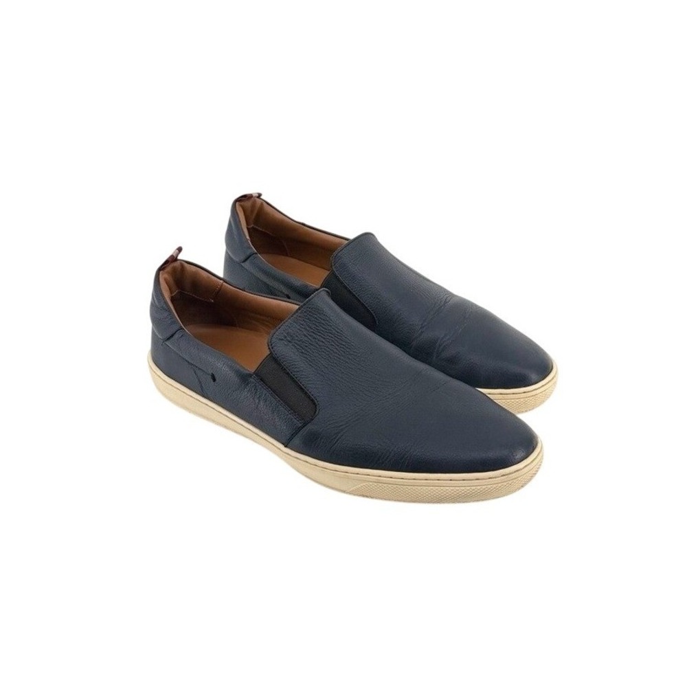 Bally OMNIEL.SK.0 Mens Navy Blue Leather Slip On Sneakers Made in Italy Size 12